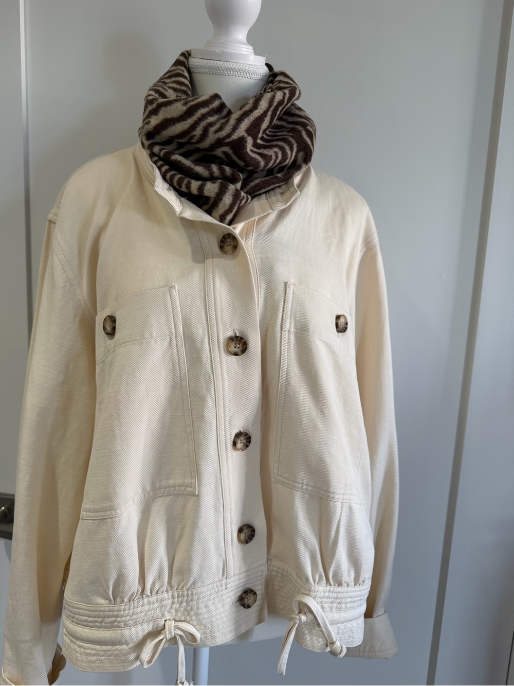 Rails Cream Utility Jacket with Drawstring Hem